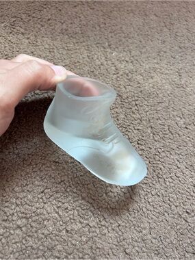 Vintage Glass Baby Shoe/Bootie Paperweight
